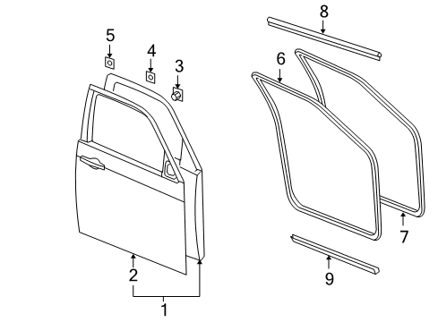 2005 Chrysler 300 Impact Bar, Front Diagram for 5065049AA