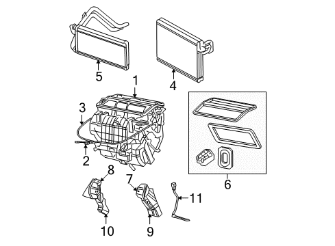 2007 Dodge Caliber Evaporator Core Grommet Diagram for 5058576AA