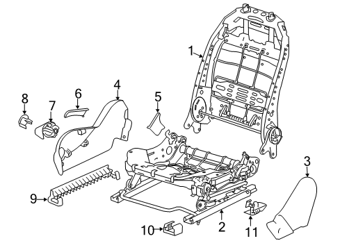 2013 Dodge Dart Seat Adjuster, Front Passenger Side Diagram for 68157236AH