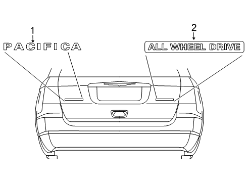 2008 Chrysler Pacifica License Bracket Bumper Diagram for 5020037AC