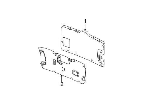 2005 Jeep Liberty Tail Gate Trim, Slate Gray, Rear Lower Inner Diagram for 5GE89BD5AJ