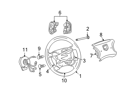 2007 Dodge Dakota Steering Wheel Diagram for YP211J8AD