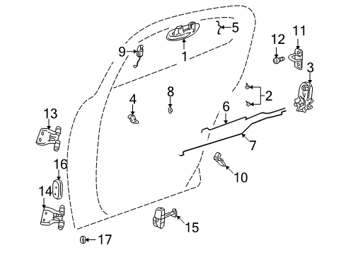 2005 Chrysler Sebring Handle, Inside, Green Diagram for US241P2AA