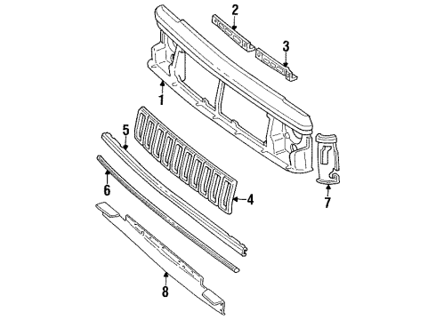 1986 Jeep Wagoneer Side Molding Diagram for 55002308
