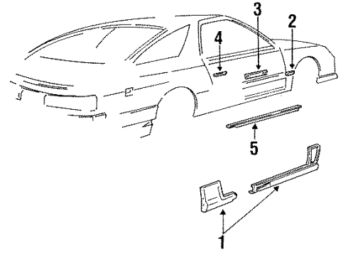 1993 Dodge Daytona Rocker Molding Rivet Diagram for 6031115