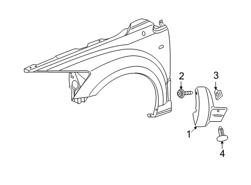 2012 Dodge Caliber Molding, Front Driver Side Diagram for 1AS81XXXAE