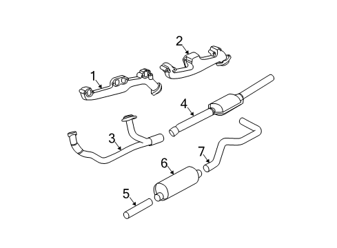 1998 Dodge Dakota Catalytic Converter Diagram for 5019335AB