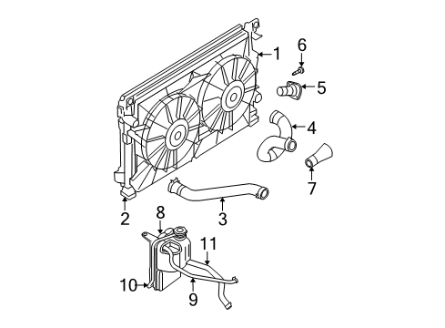 2007 Chrysler Pacifica Radiator Diagram for 68002782AA