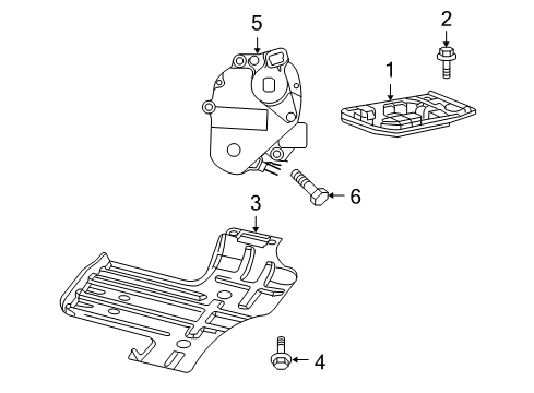 2003 Dodge Ram 1500 Skid Plate Diagram for 52020545AC