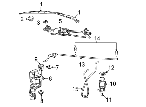 2008 Dodge Caliber Wiper Transmission Diagram for 5303780AG