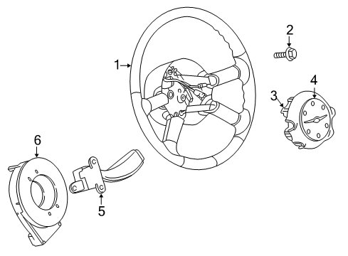 2005 Dodge Neon Steering Wheel, Dark Brown Diagram for WX761L8AC