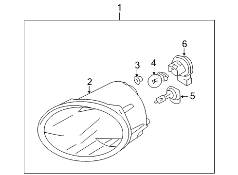 2004 Chrysler Sebring Fog Lamp Bulb, Front Diagram for L000000880
