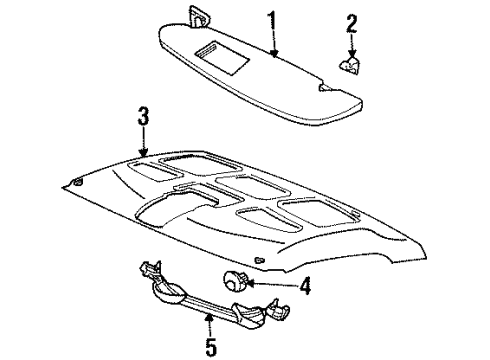 1998 Dodge Ram 1500 Sunvisor Diagram for 5FV64TL2AC