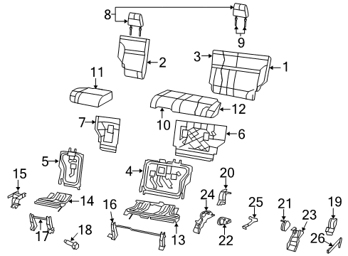 2007 Dodge Nitro Headrest Guide, Rear Diagram for 1DS911J3AA
