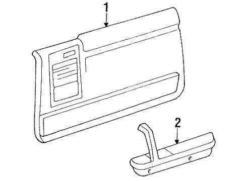 1991 Dodge Shadow Interior Trim - Door Diagram