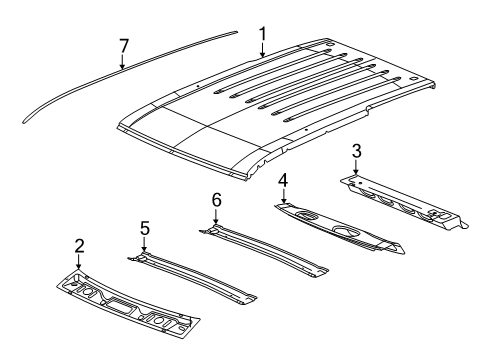2017 Dodge Durango Roof & Components, Exterior Trim Diagram