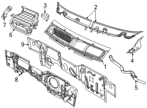 2024 Ram ProMaster EV Cowl Diagram