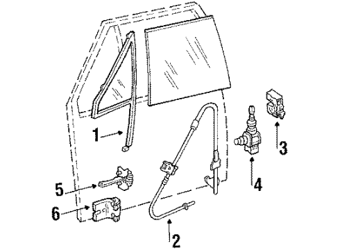 1986 Jeep Comanche Belt Weatherstrip, Front Diagram for 55235409AB