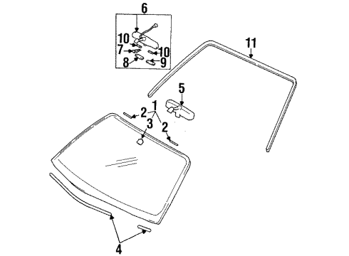 1996 Dodge Avenger Glass - Windshield Diagram