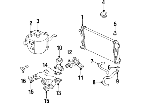 1995 Chrysler Cirrus Upper Hose Diagram for 4592158