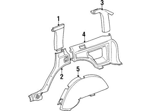 1998 Jeep Cherokee Lock Pillar Trim, Mist Gray Diagram for 5GM59RC3AG