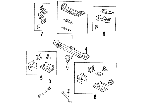 1999 Chrysler Cirrus Radiator Support Diagram