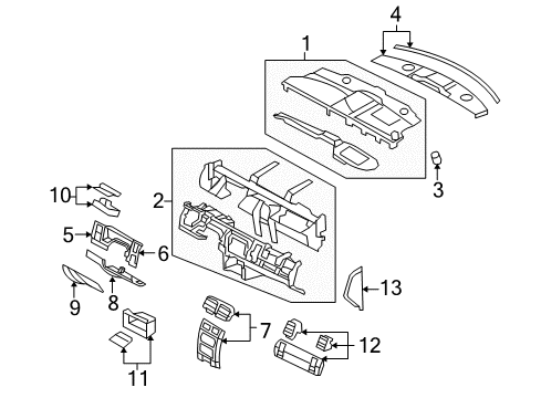 2007 Chrysler Aspen Column Cover, Light Gray Diagram for 5HM62BD1AF