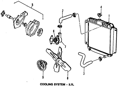 1986 Dodge D250 Fan Clutch Diagram for 4095704