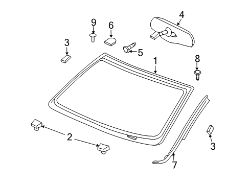 2007 Chrysler Aspen Mirror Assembly Diagram for 5064017AD