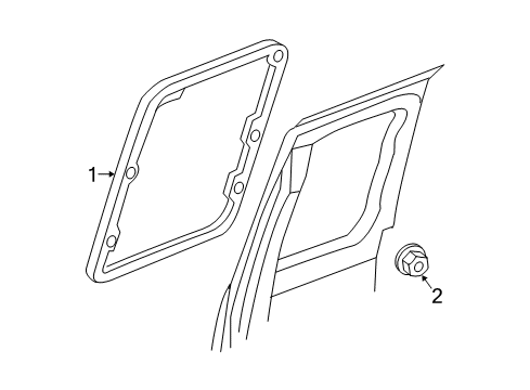 2006 Dodge Dakota Door Glass, Rear Driver Side Diagram for 5170069AC