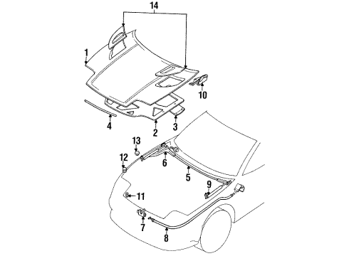 1995 Dodge Stealth Hinge Diagram for MB632327