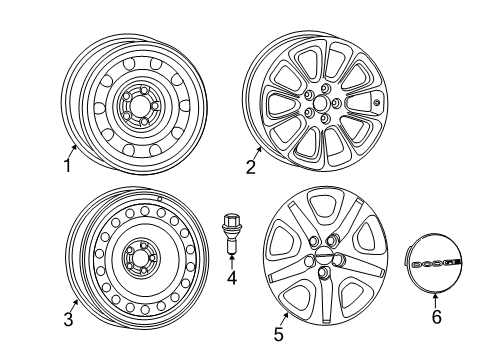 2016 Dodge Dart Center Cap Diagram for 5PN49DX8AA