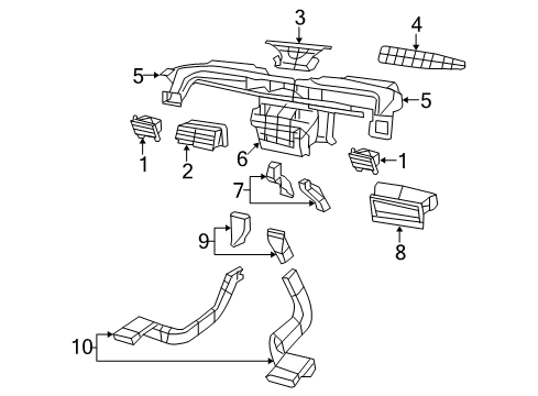 2008 Jeep Patriot Air Vent, Beige, Outer Passenger Side Diagram for 1CC701K7AB