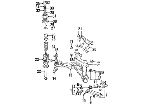 1994 Dodge Stealth Trailing Arm Bushing, Rear Diagram for MB663620