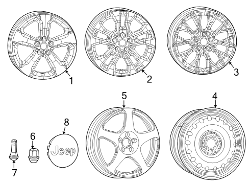 2022 Jeep Grand Cherokee Wheel, Alloy Diagram for 4755428AB