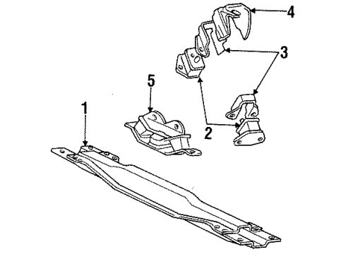 1990 Dodge Ram 50 Engine & Trans Mounting Diagram 2 - Thumbnail