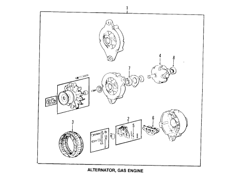 1987 Dodge Ram 50 Alternator Diagram for R108230M