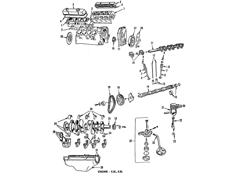 1985 Dodge W100 Camshaft & Timing Diagram