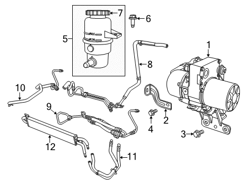 2015 Jeep Grand Cherokee Power Steering Cooler Tube, Front Diagram for 5154470AD
