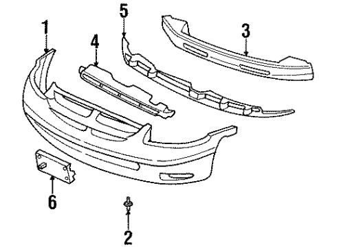 1996 Dodge Grand Caravan Bumper Cover, Front Diagram for 5013485AA