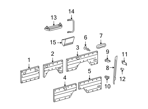 2003 Dodge Sprinter 2500 Compartment Trim Fastener, White, Driver Side Diagram for 5103553AA