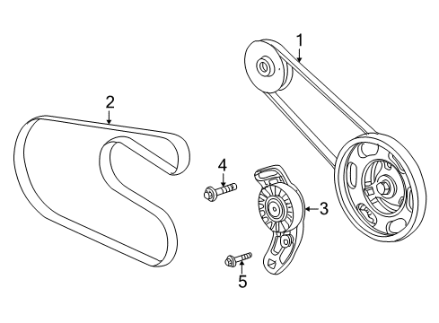 2001 Chrysler Sebring Idler Pulley Bolt, Lower Diagram for 6101614