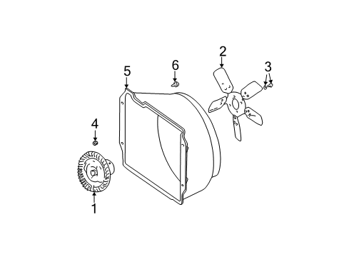 2003 Jeep Wrangler Fan Blade Nut Diagram for 154591