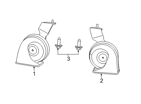 2021 Dodge Challenger Lower Note Horn Diagram for 68302643AC