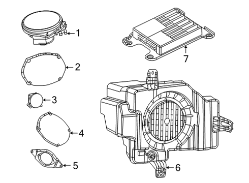 2024 Jeep Grand Cherokee L Rear Speaker Diagram for 68459302AA