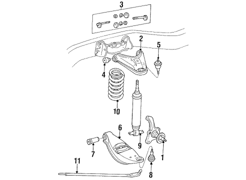 1992 Dodge Ramcharger Front Suspension Components Diagram 3 - Thumbnail