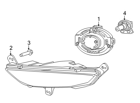 2016 Chrysler 200 Fog Lamp, Front Diagram for 5182021AB