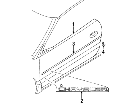 1999 Chrysler Sebring Body Side Molding Diagram for SB42TZZAA