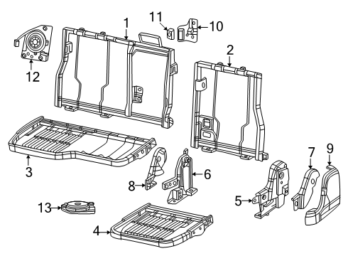 2025 Ram 1500 Rear Seat Components Diagram