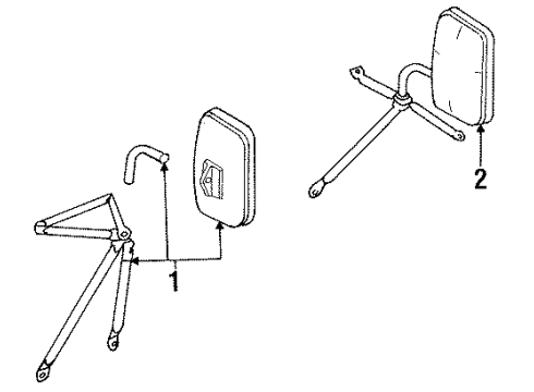 1987 Dodge W150 Outside Mirrors Diagram